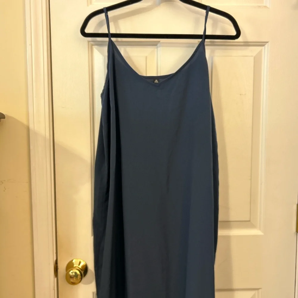 CAbi Green Floral on Blue Maxi 2 piece Dress - Picture 4 of 4